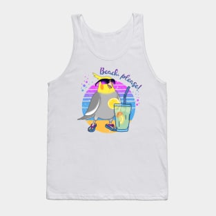 Summer Cockatiel BEACH PLEASE Tank Top